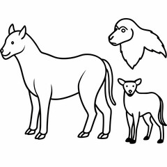 Animals Day Silhouette Vector Illustration