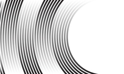 abstract simple black white gradient arc line pattern can be used background.