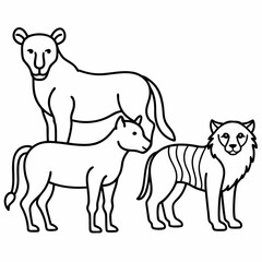 Animals Day Silhouette Vector Illustration