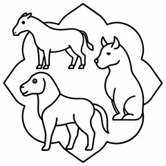Animals Day Silhouette Vector Illustration