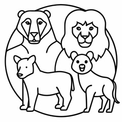 Animals Day Silhouette Vector Illustration