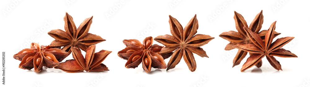 Wall mural star anise on white background