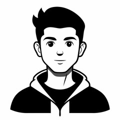 Boy character  Silhouette Vector Illustration