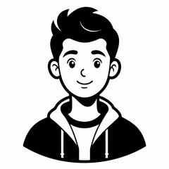 Boy character  Silhouette Vector Illustration