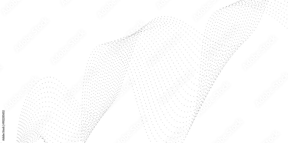 Poster abstract halftone flowing dots wave curved lines, frequency sound, technology curve dots lines. digi