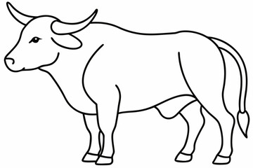 Bull line art vector illustration	
