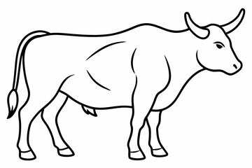 Bull line art vector illustration	
