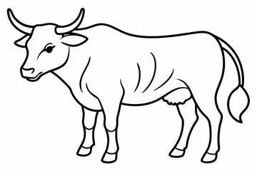Bull line art vector illustration	