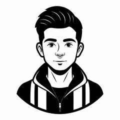 Boy character  Silhouette Vector Illustration