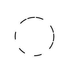 Dotted line circle frame, vector illustration.