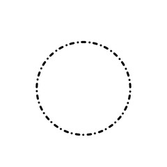 Dotted line circle frame, vector illustration.