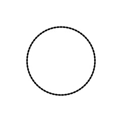 Dotted line circle frame, vector illustration.