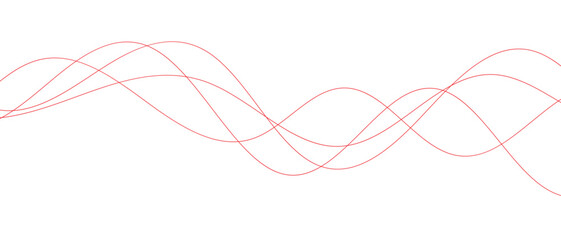 abstract simple red four wavy thin line can be used background.