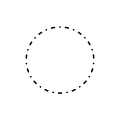 Dotted line circle frame, vector illustration.