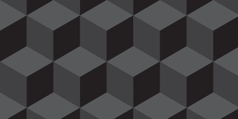 Obraz premium Minimal abstract dark black background from cubes victor art. Geometric tiles and mosaic creative stylish seamless pattern block cube background. minimal hexagon Cubes mosaic shape vector design