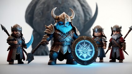 Naklejka premium 3d cute runemaster isolated in white background