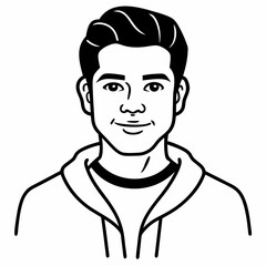 Boy character  Silhouette Vector Illustration