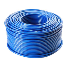 Electrical blue wire roll isolated on transparent background