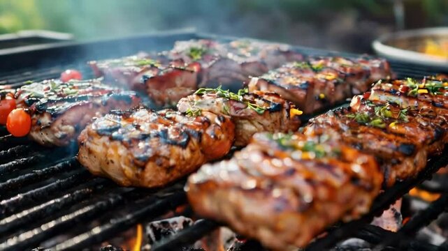 barbeque in the park at night