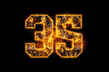 Fire number burn effect