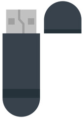 Flat vector icon USB flashdisk memory stick isolated on white background.