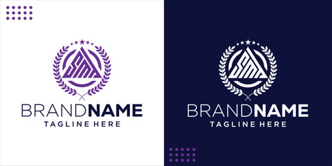 Creative Initial Letter Logo SMT Triangle, Design Inspiration, Illustration, Vector