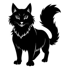 Highlander cat Black silhouette