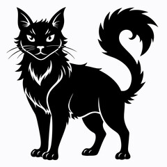 Highlander cat Black silhouette