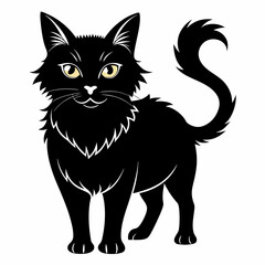 Highlander cat Black silhouette