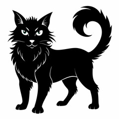 Highlander cat Black silhouette
