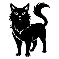 Highlander cat Black silhouette