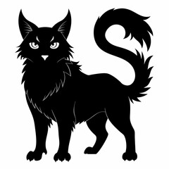 Highlander cat Black silhouette