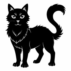Highlander cat Black silhouette