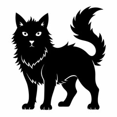 Highlander cat Black silhouette