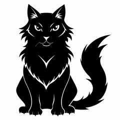 Highlander cat Black silhouette