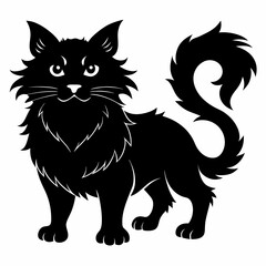 Highlander cat Black silhouette