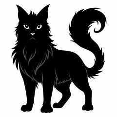 Highlander cat Black silhouette