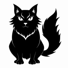 Highlander cat Black silhouette