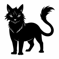 Highlander cat Black silhouette