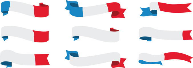Fototapeta premium Ribbon or banner in French flag colors vector illustration