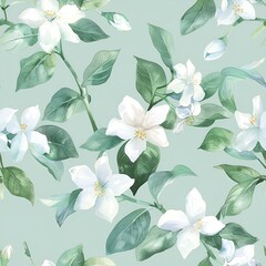 Jasmine flowers seamless pattern thai flowers collection #1