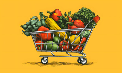fruits and vegetable herbal concept  for background or 2d illustrator cartoon.