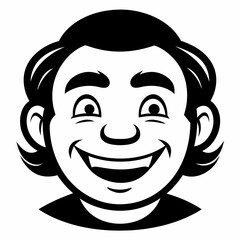 Smiling face for smiling day  Silhouette Vector Illustration