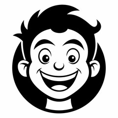 Smiling face for smiling day  Silhouette Vector Illustration