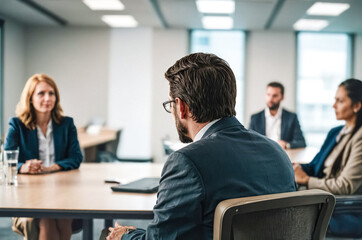 Businessman Listening Attentively in Meeting