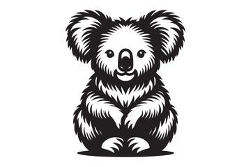 Fototapeta premium koala animal silhouette vector illustration - Generative AI