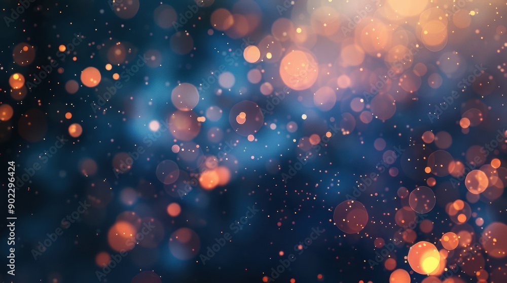 Poster abstract bokeh background with warm and cool tones