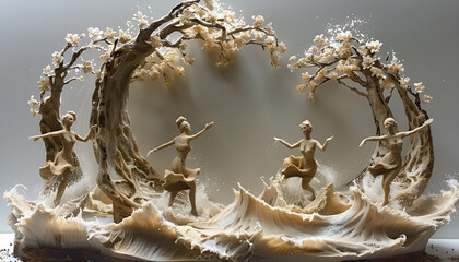 Sculpture of Two Women Dancing