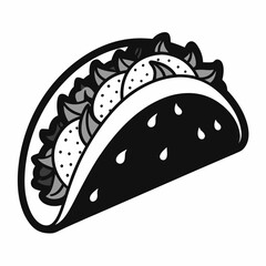 Taco  Silhouette Vector Illustration