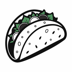 Taco  Silhouette Vector Illustration